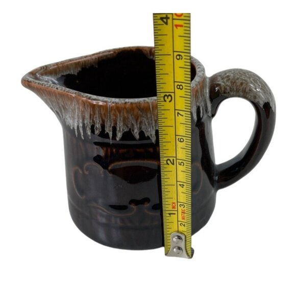 Vintage Pottery Stoneware Brown Drip Glaze Pitcher Creamer Gravy Syrup - Picture 8 of 9